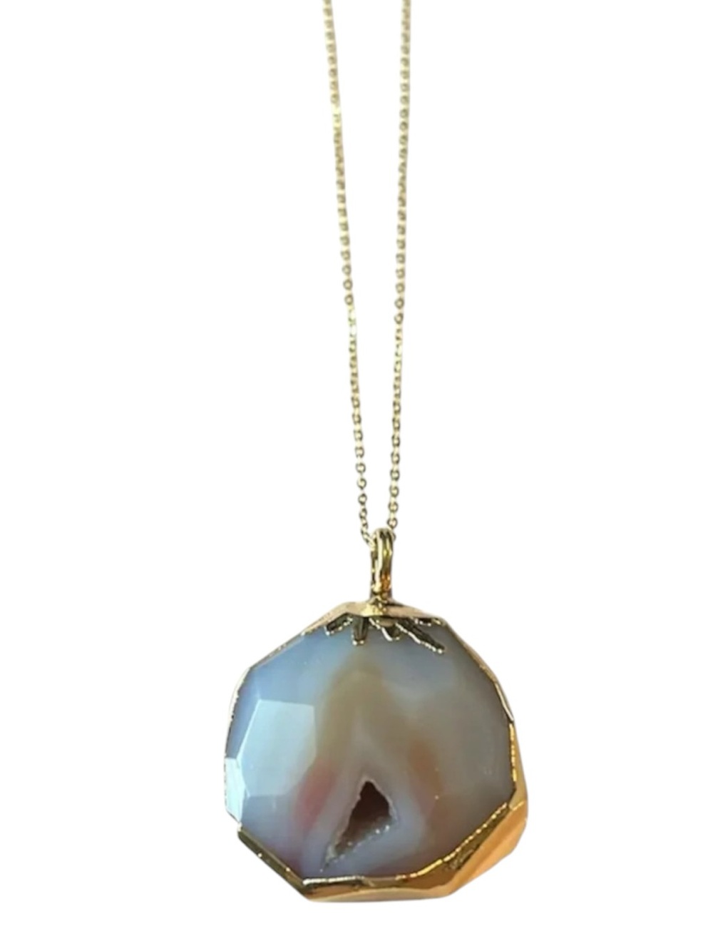 Charlene K Pink Agate Necklace Pendant Gold Vermeil Gemstone